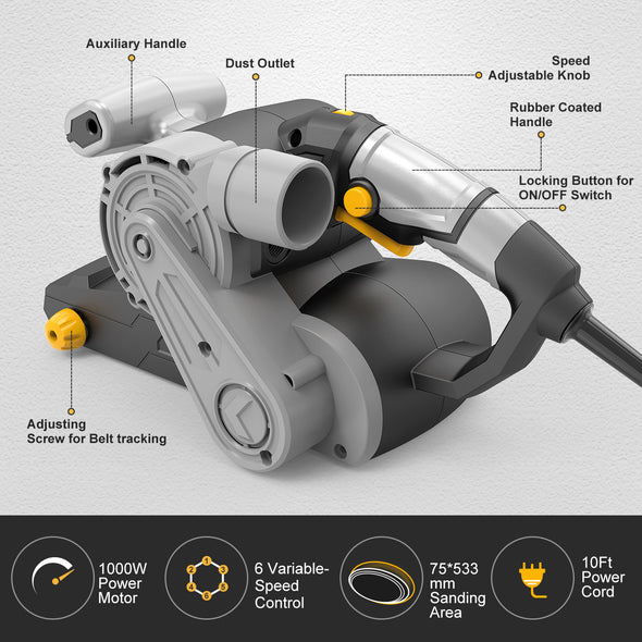 Jellas 8 Amp Belt Sander -BS1010