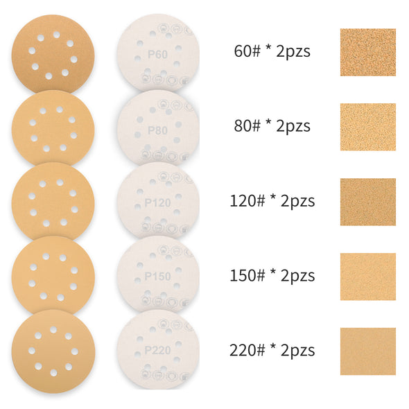 Jellas 5-Inch Sanding Discs