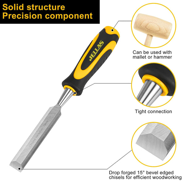 Jellas 5Pcs Wood Chisel Set