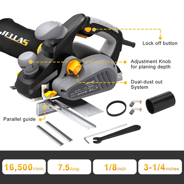 Jellas 7.5Amp Power Hand Planer -EP01