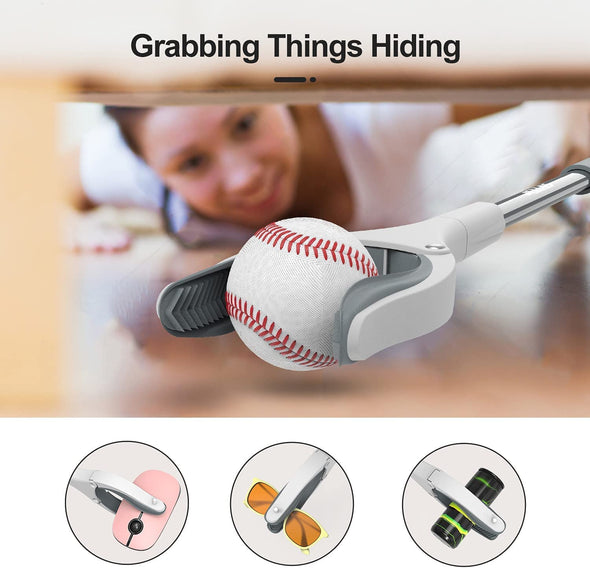 Jellas 2-Pack 32 Inch Grabber Reacher Tool (Gray/Gold)