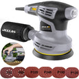 Jellas 5-Inch Random Orbital Sander with 17Pcs Sandpapers, 13000RPM 6 Variable Speed Sanders for Wood, High Performance Dust Collection System for Woodworking, 2.5A, Dust Collection Bag Include