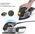 JELLAS Electric Detail Sander, 220W Compact Sander Machine for Wood, 13,000 RPM Sanders with Dust Collection, 16PCS Sandpapers, Finger Sanding Attachment and Sanding Pad Included